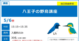 八王子の野鳥講座が5/6にこども科学館で開催！どなたでも参加できる野鳥解説_ogp